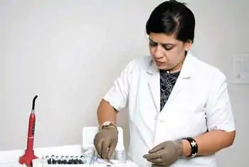 Sterile dental tools being prepared at Kayakriti